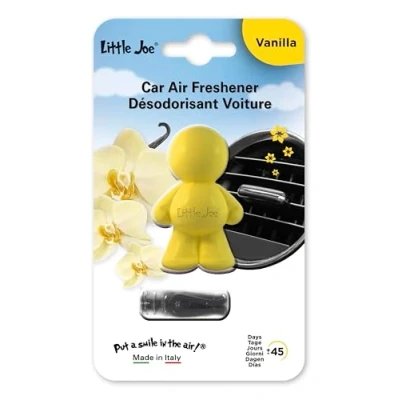 Immagine di Deo Little Joe Vanilla, Deodorante per Auto Solido, Pupazzetto Profumato, Clip Griglia Aria, Giallo, Profumo Vaniglia