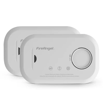 Immagine di Fireangel FA6813 EU T2 Rilevatore di monossido carbonio e allarme con batterie sostituibili, confezione doppia, colore: Bianco