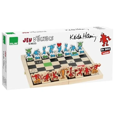 Immagine di Vilac Set di scacchi grande modello in cofanetto Keith Haring, 9229, multicolore