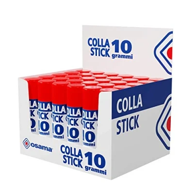 Immagine di Osama Colla Stick Extra Forte, Box da 30 Pezzi, 10 gr Set Colle Ideale per Cancelleria Scuola, Ufficio e Università Scorrevole, Resistente Adatta ai Bambini, Formula Classica
