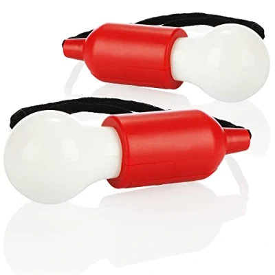 Immagine di com four® 2X Lampada LED a Sospensione con Interruttore da Tirare, Senza Fili, Lampadina Batteria per Campeggio (02 Pezzi Cordoncino Rosso)