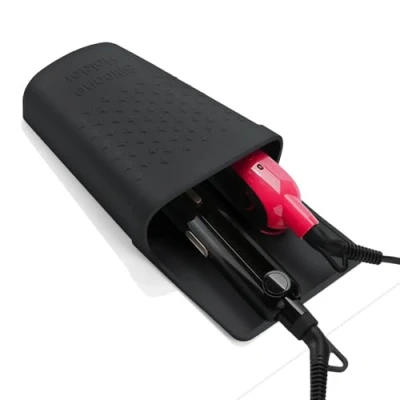 Immagine di ZAXOP supporto per piastra capelli, in silicone resistente al calore piastra, ferro arricciacapelli, strumenti capelli caldi, accessori il trucco fissati con gancio acciaio