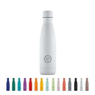 Immagine di Cool Bottles Borraccia Termica in Acciaio Inox 500 ml Mono White 26,5 x 7 cm Bottiglia Ermetica Bevande Fredde 36 Ore e Calde 18 Triple Parete Technology Senza BPA