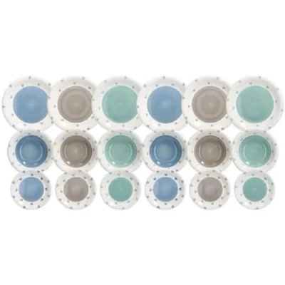 Immagine di Tognana Lovely, Servizio Piatti per 6 persone, 18 Pezzi, Stoneware, Multicolore
