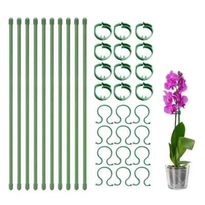 Immagine di UCLEVER Set di 60 Pali Supporto per Piante, 40cm Tutor Orchidee, 20 steli Piante Clip, Fissaggio la Crescita delle proteggono Le dall&#039;inclinazione