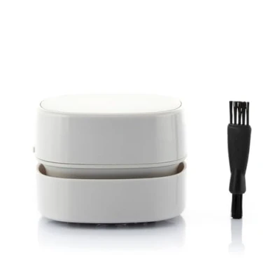 Immagine di InnovaGoods Mini Aspirapolvere Portatile Micuum V0103175, Pulizia Efficiente per Scrivania, Design Compatto, Multiuso: Cucina, Auto, Tastiera, Bianco, in Plastica