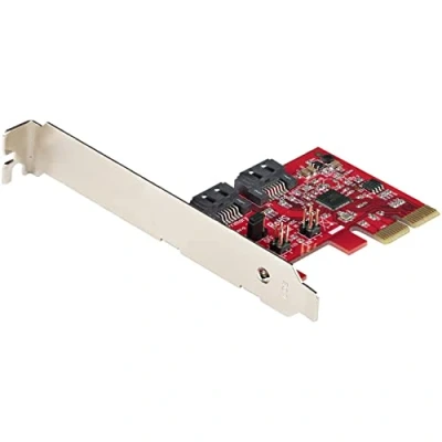 Immagine di StarTech.com Scheda PCIE SATA, di Espansione SATA 2 Porte 6Gbps, Profilo Alto/Basso, Convertitore PCIe/SATA, Controller RAID ASM1062R, Adattatore PCIe/SATA (2P6GR CARD)