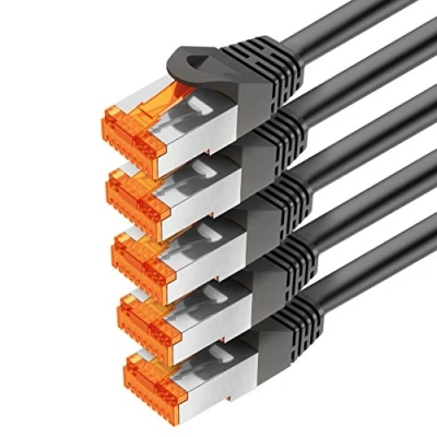 Immagine di mumbi 26603 Cat.6 FTP Cavo di Rete Ethernet Patch con connettori RJ 45 0.50m, nero (5x)
