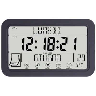 Immagine di Fuloon Orologio Digitale Calendario Wireless, Grandi Cifre da Parete con Sveglia e Termometro per Anziani, Touch Screen Multilingue