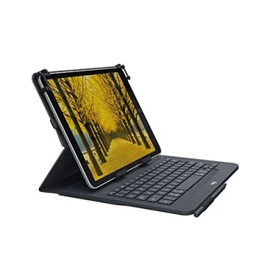Immagine di Logitech Universal Folio Cover iPad o Tablet con Tastiera Bluetooth Wireless, Apple, ‎Android, Windows da 9 10 Pollici, Facile Configurazione, Durata Batteria fino a 2 anni, ‎Spagnolo Qwerty, Nero