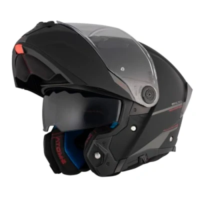 Immagine di MT Helmets Casco Modulare Atom 2 Taglia M (57/58) Nero Opaco 22.06 con Occhiali Solari Unisex Omologazione P/J