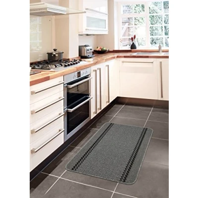 Immagine di William Armes Dandy Kilkis Tappeto da cucina lavabile, 100 cm di lunghezza x 67 larghezza, in polipropilene, colore: grigio antracite,