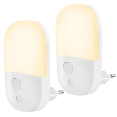Immagine di Luce Notturna Bambini, [2 Pezzi] LED con Sensore Crepuscolare, da Presa 3 Livelli Luminosità Luci Notturne per Camera dei Corridoio, Scale, Bagno