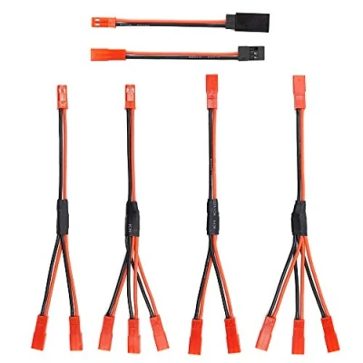 Immagine di 6PCS JST Plug Splitter maschio femmina Y cavo adattatore parallelo cablaggio a JR per Traxxas TRX 4 RC auto cingolata camion ventola di raffreddamento motore batteria ESC