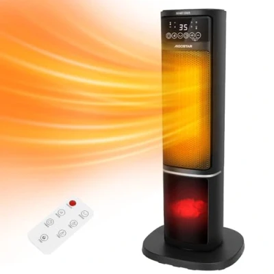 Immagine di Aigostar Stufetta Elettrica con Fiamma 3D, Digitale, Termoventilatore 2000W, Tecnologia Ceramica Silenzioso, Timer 24 ore, Modalità ECO, Riscaldamento rapido, Temperatura regolabile 5 35℃, Telecomando