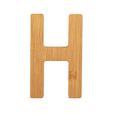 Immagine di Small Foot ABC Lettera H in bambù sostenibile, Super combinabile con Altre Lettere Come Decorazione o targhetta, particolarmente Adatto per Imparare a Leggere Bambini (Onore)