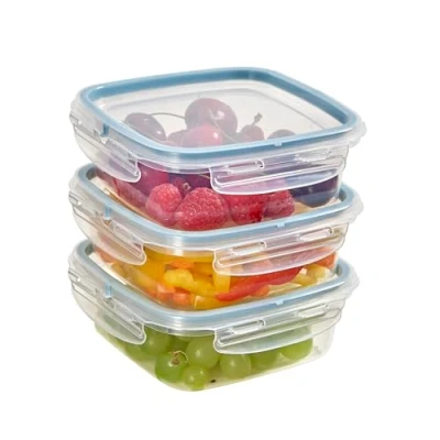Immagine di Snips Set 3 Contenitori Per Cibi x 0,50 LT Quadrato Colore Azzurro Made in Italy 0% Bpa
