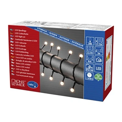 Immagine di Konstsmide 3695 107 Catena luminosa decorativa Interno/esterno ERP: F (A G) rete elettrica Numero di lampadine 80 LED (monocolore) Bianco caldo Lunghezza