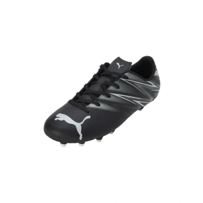 Immagine di Puma Attacanto FG/AG JR Unisex Scarpe da calcetto con tacchetti per bambini, Taglia: 34.5, Black/silver mist Sintetico