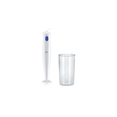 Immagine di Braun Frullatore a Immersione MQ10.001PWH + Bicchiere graduato 600ml, 5 ANNI DI ASSISTENZA, Leggero, Sistema EasyTwist per cambiare facilmente accessorio, Tecnologia Splash Control niente schizzi