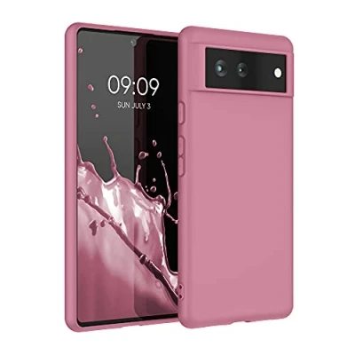 Immagine di kwmobile Custodia Compatibile con Google Pixel 6 Cover Back Case per Smartphone in Silicone TPU Protezione Gommata rosa scuro