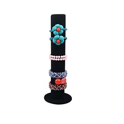 Immagine di Loopunk Espositore per bracciali verticale, copricapo di gioielli, neroin velluto nero, gioielli a torre ecc.