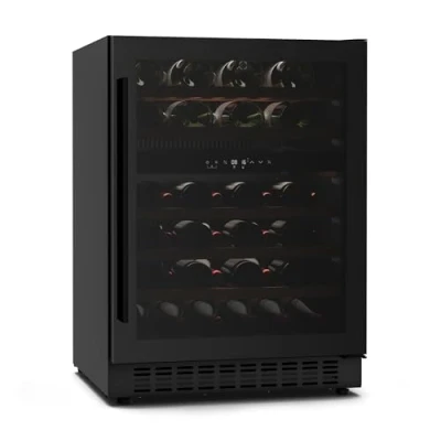 Immagine di Klarstein Velaire Cantinetta per Vino Doppia Temperatura 46 Bottiglie, 2 Zone 5 22C, LED, Touch, Ripiani in Legno, UV, 41 dB, Cantina