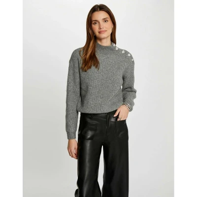 Immagine di Morgan Longsleeved WITH Buttons Maglione, Donna, Taglia: Small, Gris anthracite