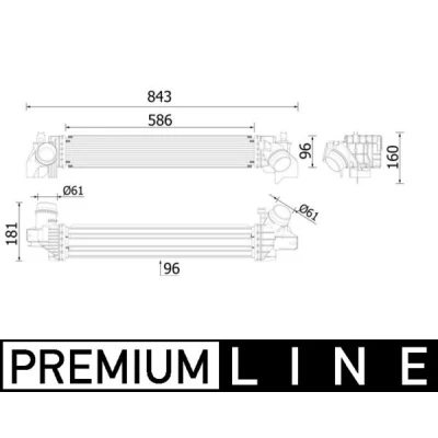 Immagine di MAHLE ORIGINAL CI 614 000P Intercooler MINI: Hatchback, Clubman, BMW: 2 Gran Tourer, 1 Active Tourer
