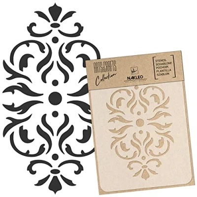 Immagine di Stencil in plastica riutilizzabile fai da te // A3 A4 A5 ORNAMENTO BAROCCO CLASSICO #1 Artigianato Mobili Scrapbooking Decoupage (15x21cm)