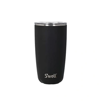 Immagine di Swell Tazza in acciaio inox con coperchio scorrevole trasparente 45 ml Onice Contenitore isolato a tre strati per mantenere le bevande calde 12 ore Bottiglia d&#039;acqua senza BPA