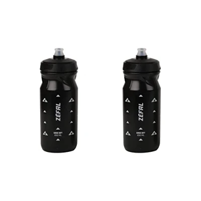 Immagine di ZEFAL Pack Sense Soft 65 Set di due borracce per bicicletta e MTB Bottiglia sportiva flessibile inodore Borraccia senza BPA Tappo in silicone Nero, 650ml