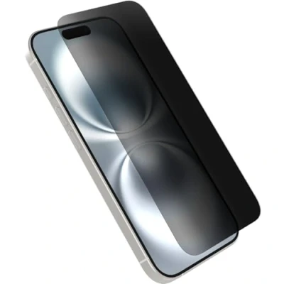 Immagine di OtterBox Pellicola protettiva in Vetro temperato Premium Pro Glass Privacy Guard per iPhone 16, Protezione antigraffio superiore, graffi e cadute da 1.8m, Senza Retail Package