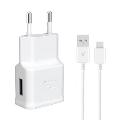 Immagine di Caricabatterie rapido USB tipo C Quick Charge 18W Caricatore per Samsung Galaxy A13 A14 A15 A34 A53 A54 A55 S8 S9 S10 S20 S22 S23,con Cavo di Ricarica da 2 m