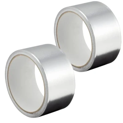 Immagine di GOCABLETIES Nastro adesivo in alluminio 48 mm x 10 m Resistente ad acqua e calore Per sigillare, riparare ed isolare 2 Rotoli