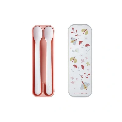 Immagine di Set 2 Cucchiai Lunghi con Astuccio Mio Fiori &amp; Farfalle