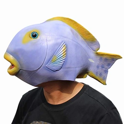 Immagine di CreepyParty Festa in Costume di Halloween Maschera Lattice a Testa Animale Pesce Tropicale