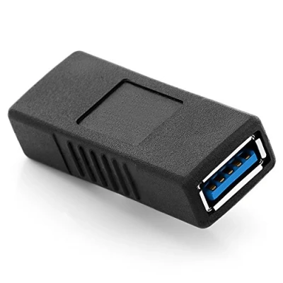 Immagine di deleyCON USB 3.0 Adattatore Accoppiatore Collegamento Estensione una Femmina a 2 Cavo Estendere Nero