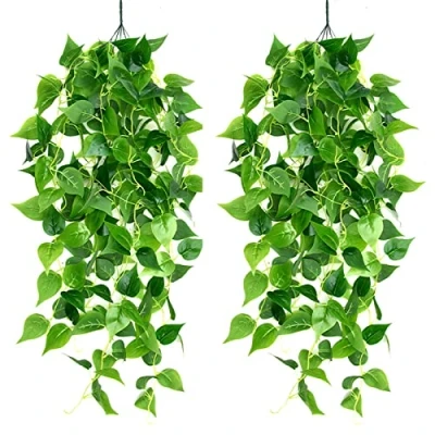 Immagine di Newaner 2 pezzi Piante Pendenti Artificiali, 100 cm Simulazione Pianta Appesa Edera Verde Aneto Ghirlanda per Matrimonio Giardino Balcone Camera da Letto Interna Decorazione Della Parete