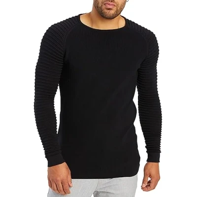 Immagine di Leif Nelson Maglione Uomo Girocollo Felpa a Maglia LN 20729 Nero XX Large