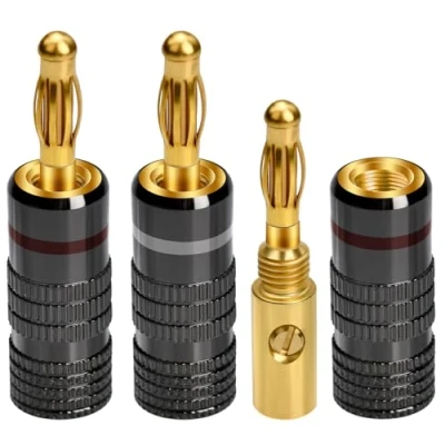 Immagine di Connettori Banana 24K Gold Plated a per Diffusori, Altoparlanti Jack er Cavo Altoparlante, Piastra da Parete e Altro, Hi Fi, Amplificatori, Receive