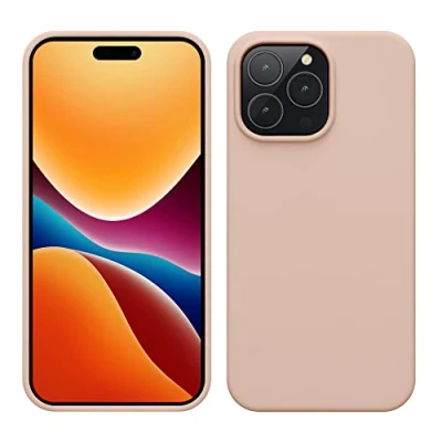 Immagine di kwmobile Cover per Apple iPhone 14 Pro Max Custodia Back Case Caricatore Wireless Antiurto e Flessibile in Silicone TPU rosa antico