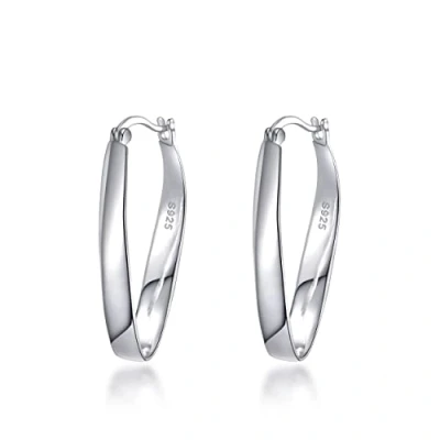 Immagine di Orecchini a cerchio ovali in argento sterling da 30 mm