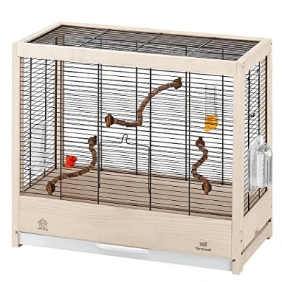 Immagine di Ferplast Gabbia per Uccelli in legno FSC GIULIETTA 4, Canarini, Cocorite e esotici, Accessori inclusi, 57 x 30 h 50 cm.