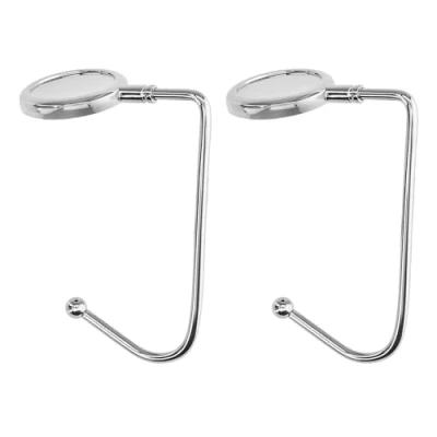 Immagine di kwmobile 2x Gancio Borsa da Tavolo Appendi in Alluminio Antiscivolo Antigraffio Set Appendiborsa per Tavoli e Scrivanie max. 3kg argento