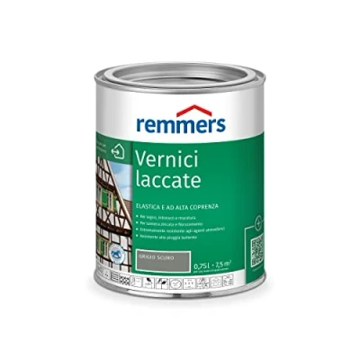 Immagine di Remmers Vernice coprente grigio scuro, 0,75 litri, smalto a base d&#039;acqua per interno ed esterno, pittura protettiva dagli agenti atmosferici legno, sottofondi minerali e molti altri tipi di supporto