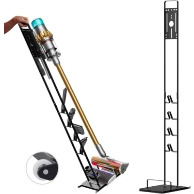 Immagine di Foho Aspirapolvere Staffa Organizer Stoccaggio in Metallo Supporto Compatible per Dyson Gen5 V15 V12 V11 V10 V8 V7 V6, con Ruote