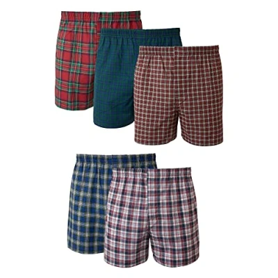 Immagine di Hanes Boxer da uomo in tartan con cintura interna a vista Multi M
