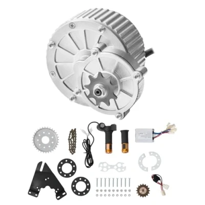 Immagine di VEVOR Kit Motore Elettrico CC con Spazzole 450 W 36V 3000 Giri/min Regolatore di Velocità Aggiornato, Acceleratore Impugnatura a Rotazione per Bici Elettriche, Scooter