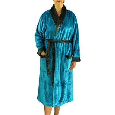 Immagine di Gözze Accappatoio Unisex Con Collo a Scialle, Sensazione di Seta, 100% Microfibra, 330 g/m², Taglia, M Blu petrolio